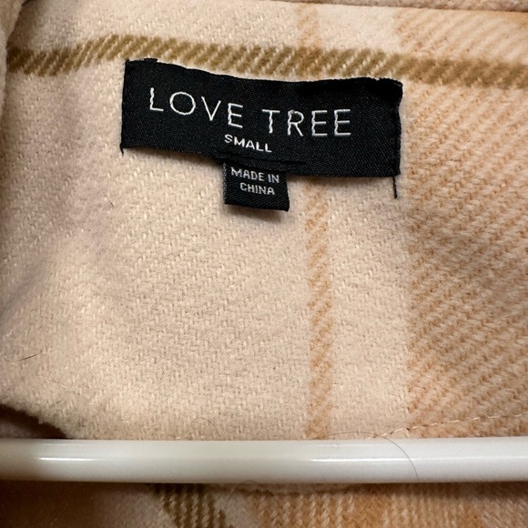 Love Tree Cream Tan Yellow Long Flannel Shacket Small - Picture 3 of 4